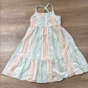Cat & Jack Green and Orange Smocked Tiered Maxi Sundress